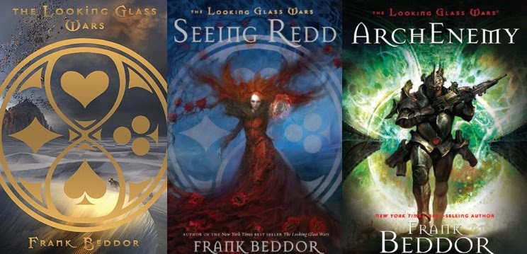 The covers of the Looking Glass Wars series