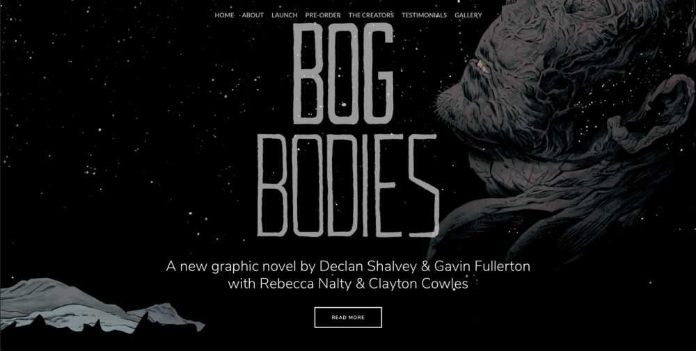 Bog Bodies graphic novel website