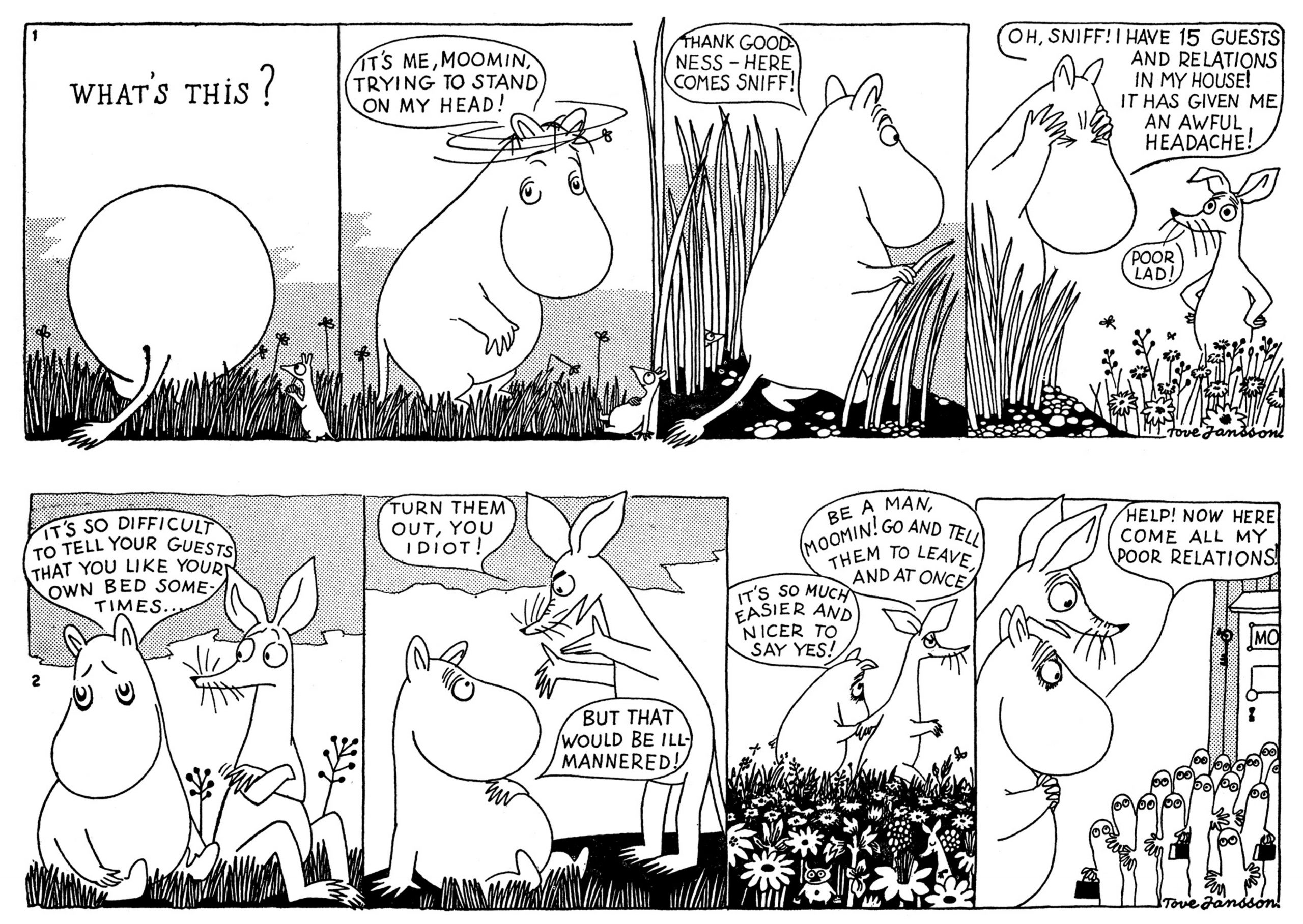 The first Moomin strips.