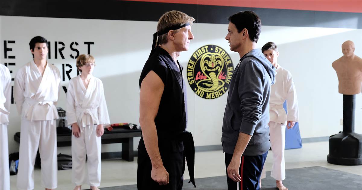 William Zabka and Ralph Macchio reprise their Karate Kid characters in Cobra Kai, which is horror, really