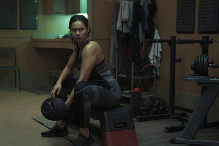 The "Churn" gives us Bobbie Draper (Frankie Adams) working out...a good day