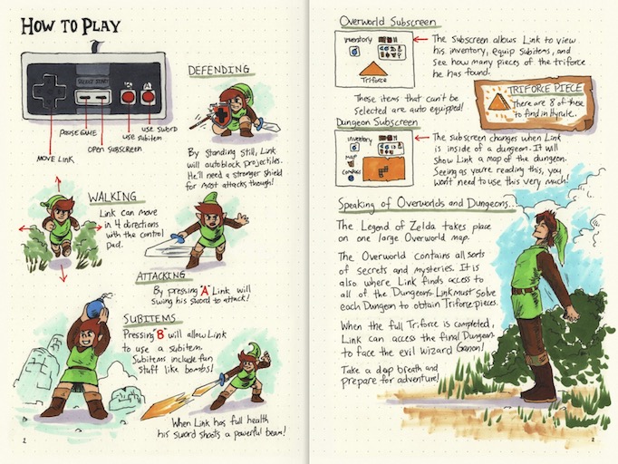hand-drawn game guides how to play
