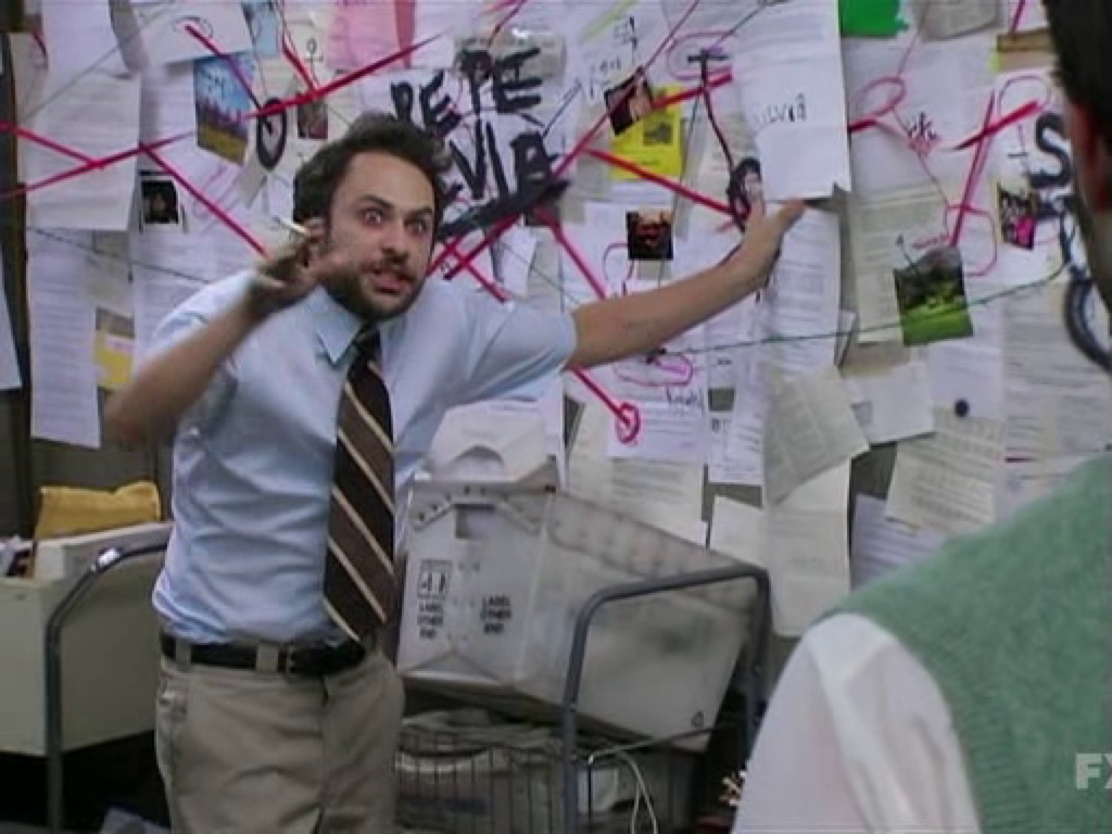 charlie day conspiracy board meme