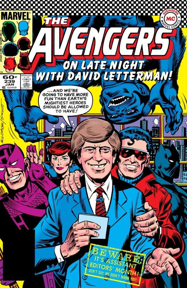 David Letterman with the Avengers
