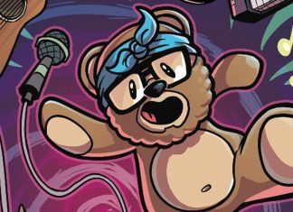 A TEDDY SWIMS comic for all-ages in SWIMMY AND THE VALLEY OF THE LAST SONG from Z2