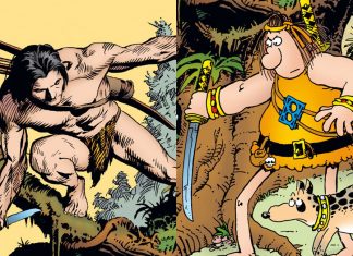 GROO MEETS TARZAN teams Aragonés’s Wanderer with Burroughs’s Lord of the Jungle