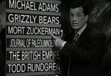 FANDOM FLAMES: Could toxic fandoms finally be on notice? "Stephen Colbert" with his "on notice" board: toxic fandoms could use a spot