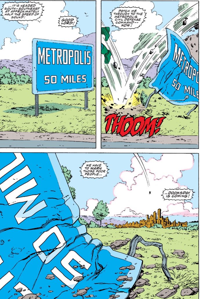 Doomsday reaches Metropolis in Action Comics #684