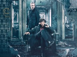 Sherlock Holmes and John Watson in Sherlock, a so-called queerbaiting show