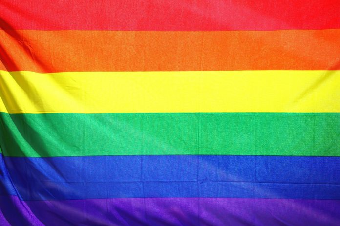 A Pride flag; not rainbow capitalism, but co-opted for it