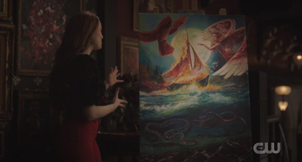 Cheryl Blossom shows off her new painting