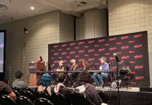 NYCC ’21: Political cartoons ARE learning tools, covering civics education through comics The four panelists and moderator of the Political Cartoons as Learning Tools panel.