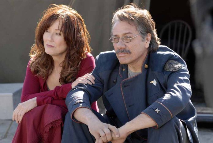 Battlestar Galactica Edward James Olmos and Mary McDonnell in BATTLESTAR GALACTICA