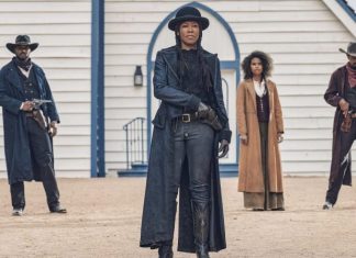 REVIEW: THE HARDER THEY FALL Satisfyingly Shoots Holes in the Myth of The American Cowboy For cowboys in front of a church