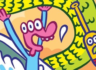 EXCLUSIVE: Check out a preview & process art from James Kochalka’s new GLORK PATROL GN