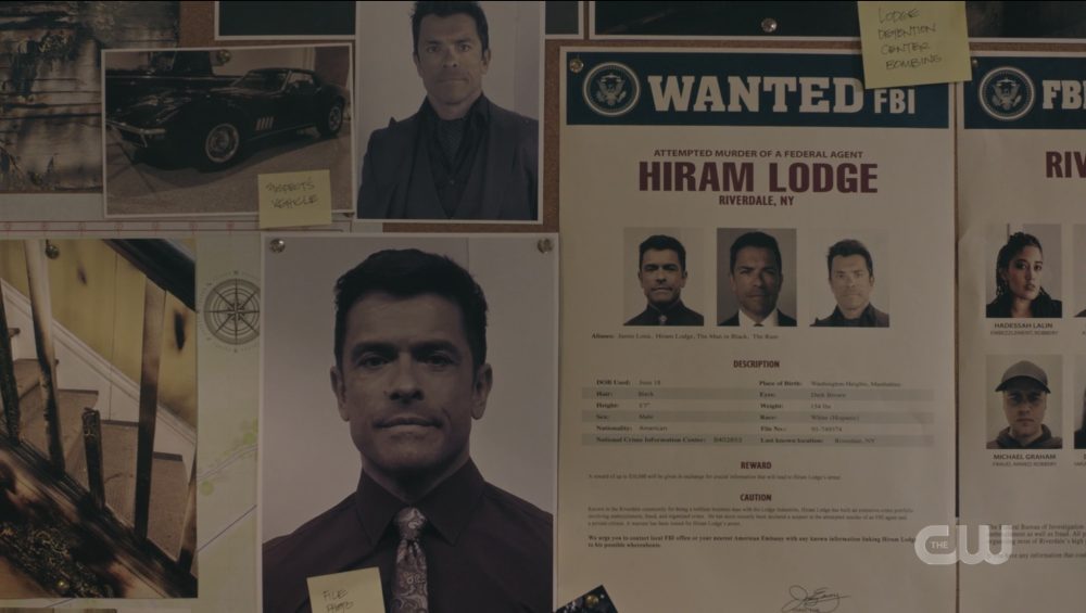 Veronica's vision board/wanted wall of Hiram