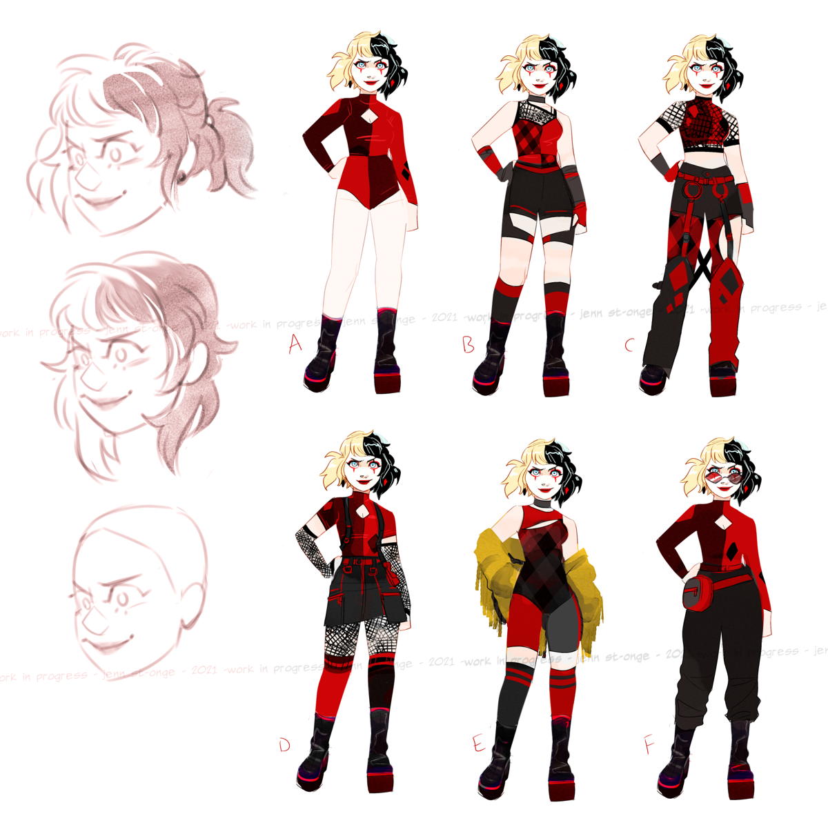 Harley Quinn_character designs