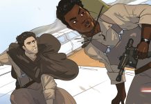 Finn & Poe ride into action on Megan Huang’s cover for STAR WARS: HYPERSPACE STORIES #3