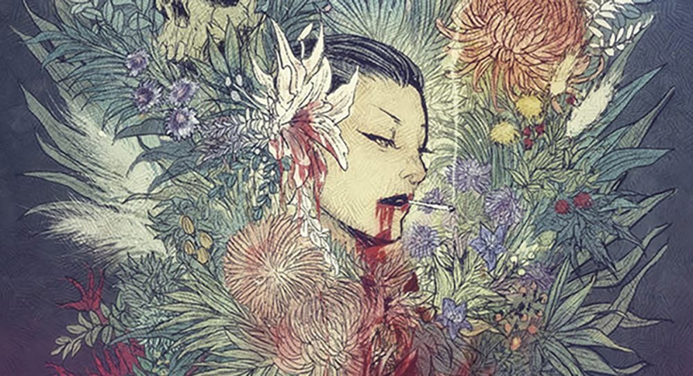 Detail of The Night Eaters: She Eats the Night's cover, by Sana Takeda