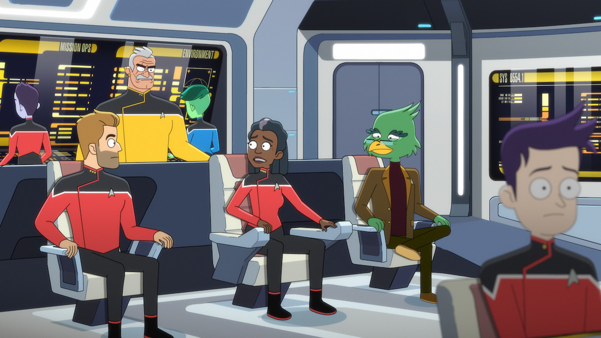 The Cerritos command crew on Star Trek: Lower Decks.