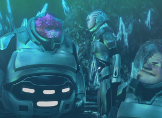 INTERVIEW: Talkin’ Rok-Tahk with Rylee Alazraqui of STAR TREK: PRODIGY Rok-Tahk, Gwyn, and Jankom Pog wearing EV suits in the dilithium cave.