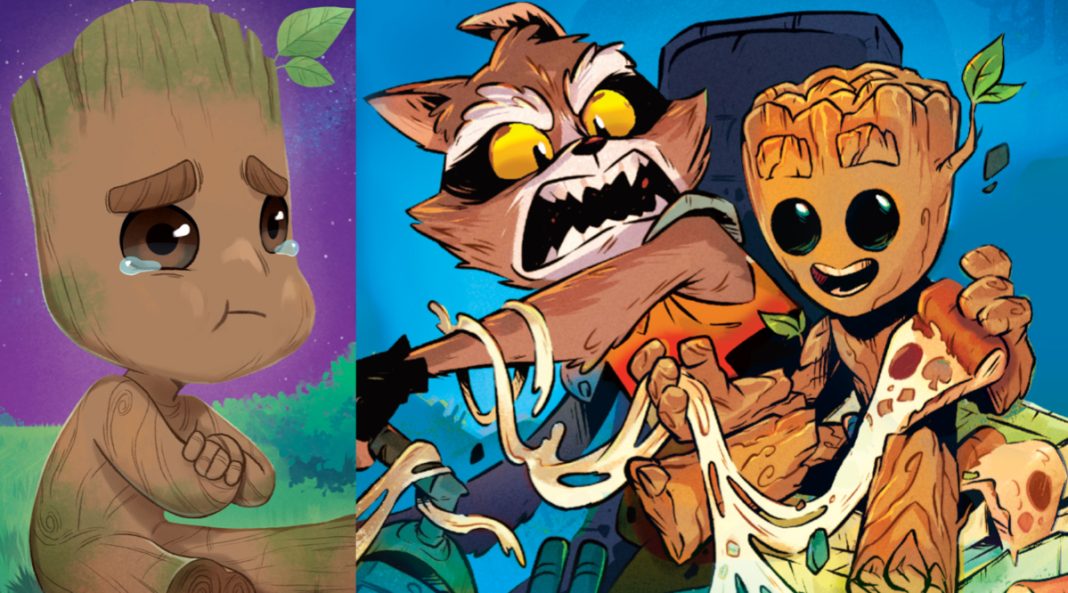 Groot and Rocket and Groot