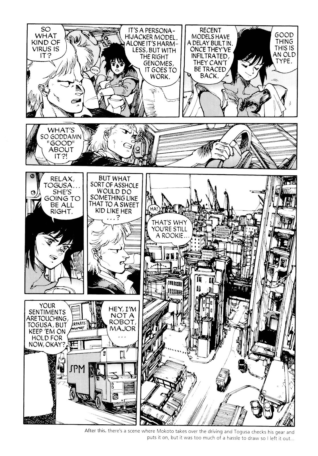 Shirow fills a page (with text)
