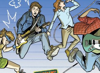 Rafer Roberts and Mike Norton jam out with THE ROCK GODS OF JACKSON, TENNESSEE graphic novel The Rock Gods of Jackson, Tennessee