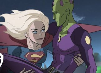 Supergirl and Brainiac 5 take flight in new clip from LEGION OF SUPER-HEROES animated movie Legion of Super-Heroes clip
