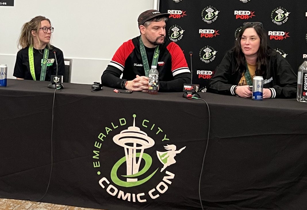 Kylie Mason, Chris D'Lando and Kristina Rogers at ECCC 2023