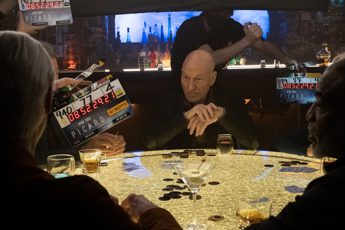 Patrick Stewart BTS "The Last Generation" Episode 310, Star Trek: Picard on Paramount+. 