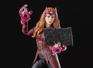 Hasbro Marvel Legends Scarlet Witch figure wields the Darkhold! Marvel Legends Scarlet Witch