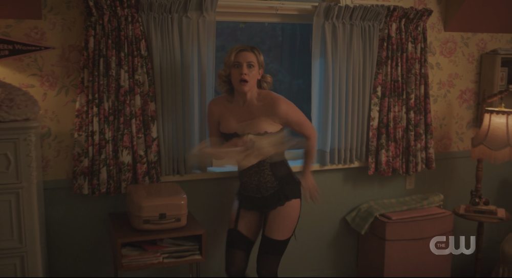 Betty in lingerie gets caught by Hal on Riverdale