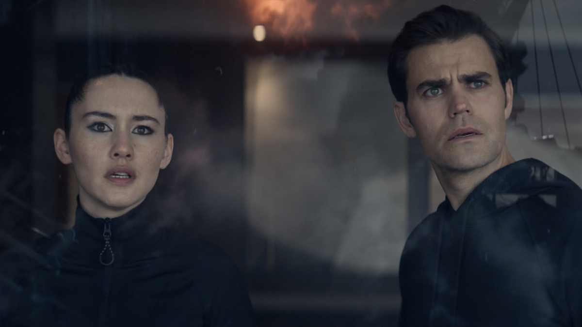 Christina Chong as La’an and Paul Wesley as Kirk in the trailer for season 2 of Star Trek: Strange New Worlds, streaming on Paramount+, 2023.