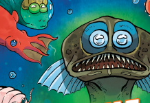 INTERVIEW: Dive into THE DEEP!: WILD LIFE AT THE OCEAN’S DARKEST DEPTHS with Lindsey Leigh The cover of The Deep! featuring a Telescopefish, vampire squid, barreleye fish, and giant isopod.