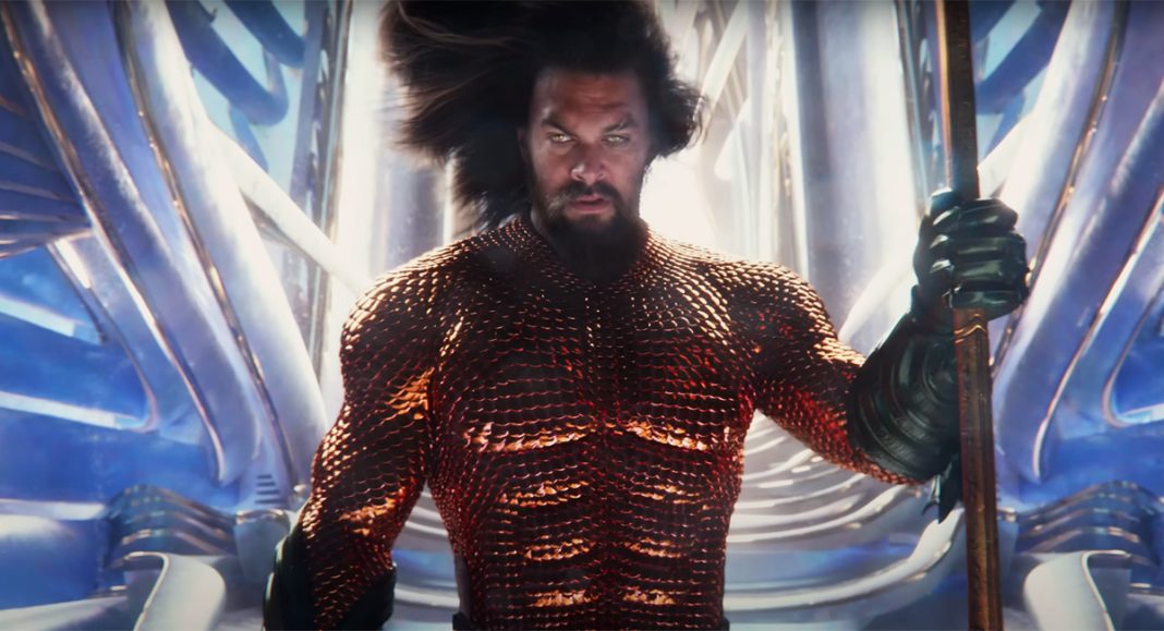 Aquaman looking concerned on throne in Lost Kingdom trailer