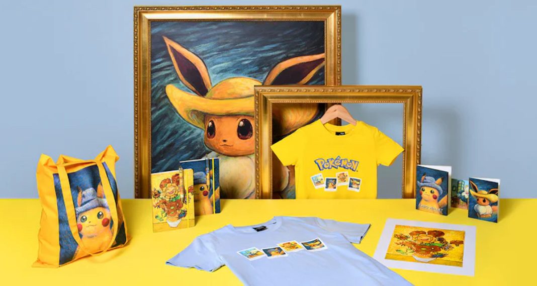 Merch from the Pokémon x Van Gogh Museum exhibit.