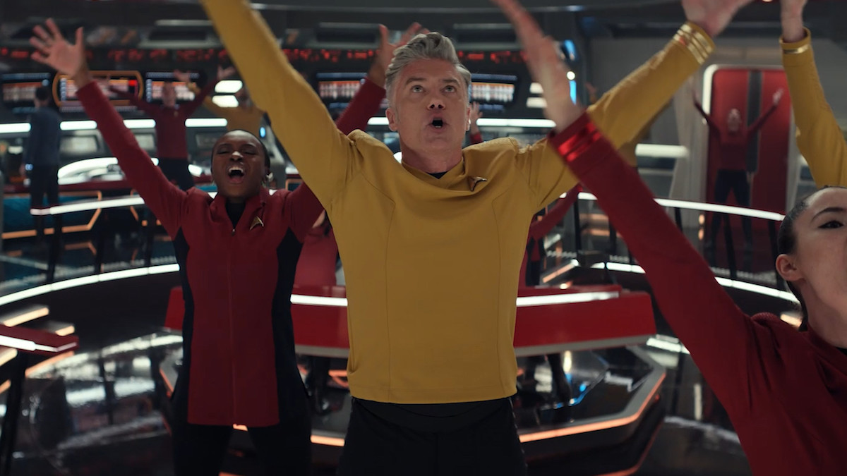 Anson Mount as Pike in Star Trek: Strange New Worlds streaming on Paramount+, 2023. 