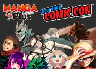 SHUEISHA’s MANGA PLUS to make US convention debut at New York Comic-Con banner advertising manga plus at new york comic con