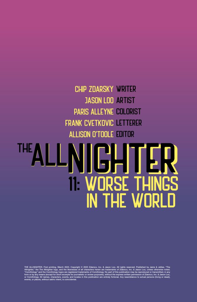 The All-Nighter #11 credits