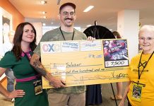 Telgemeier, Clowes, Salazar and Reid win 2023 CxC Awards Caitlin McGurk, chair of CXC’s award committee, Curator of Comics and Cartoon Art of the Billy Ireland Cartoon Library & Museum, Evan Salazar, winner of the CXC 2023 Emerging Talent Prize and Lucy Shelton Caswell, co-founder of CXC, Founding Curator of the Billy Ireland Cartoon Library & Museum