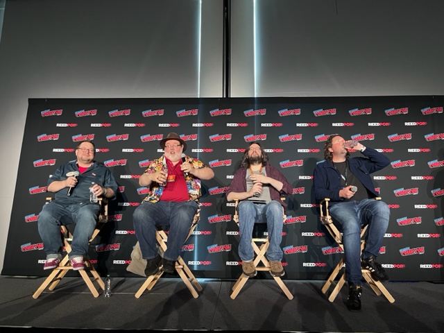 C.B. Cebulski, Tom Brevoort, Al Ewing and Jed MacKay at the NYCC '23 Avengers panel