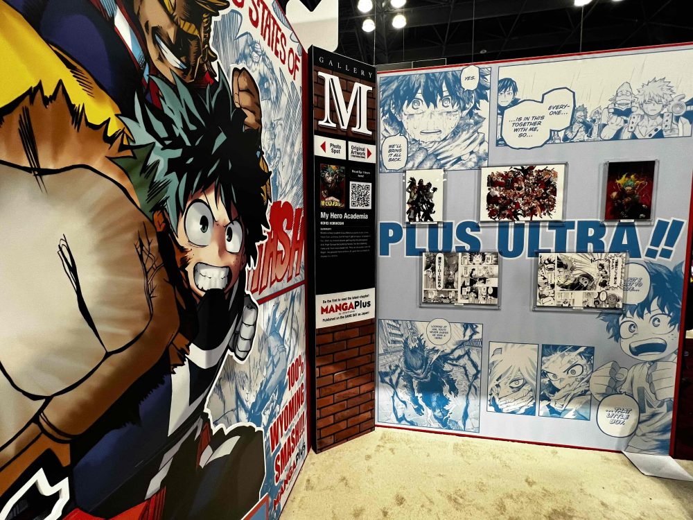 My Hero Academia display at Manga Plus booth at New York Comic-Con 2023
