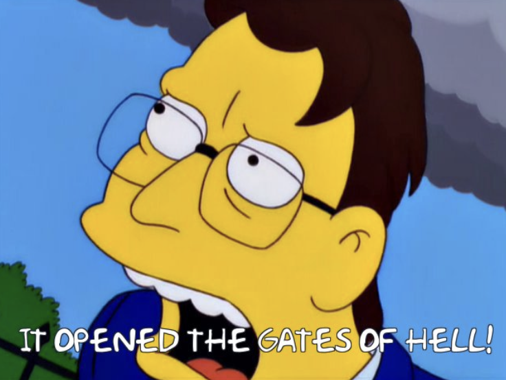 King on the Simpsons: "It opened the gates of hell!"