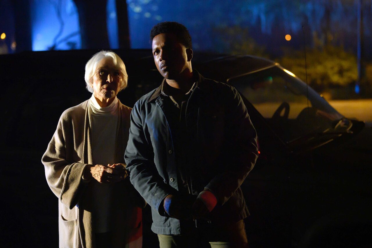 Ellen Burstyn and Leslie Odom Jr.