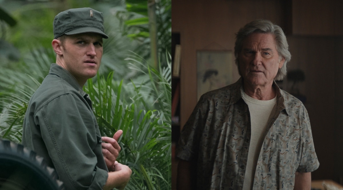 Wyatt Russell and Kurt Russell in Monarch: Legacy of Monsters.