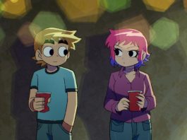 REVIEW: SCOTT PILGRIM TAKES OFF sees Ramona and friends take the lead Scotta nd Ramona standing together in Scott Pilgrim Takes Off
