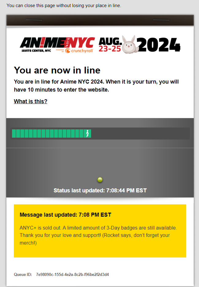 Anime NYC's 3day badges go on sale and sell out in 2 hours