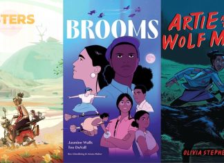 Jasmine Walls shares 10 great fantasy graphic novels by Black comic creators Covers for New Masters, Brooms and Artie and the Wolf Moon. From Jasmine Walls' 10 comic list.