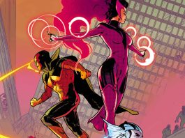 Fernandez Foil for Bloodhunt issue #1 that sees Scarlet Witch, Thor, and Spider-Man on the cover